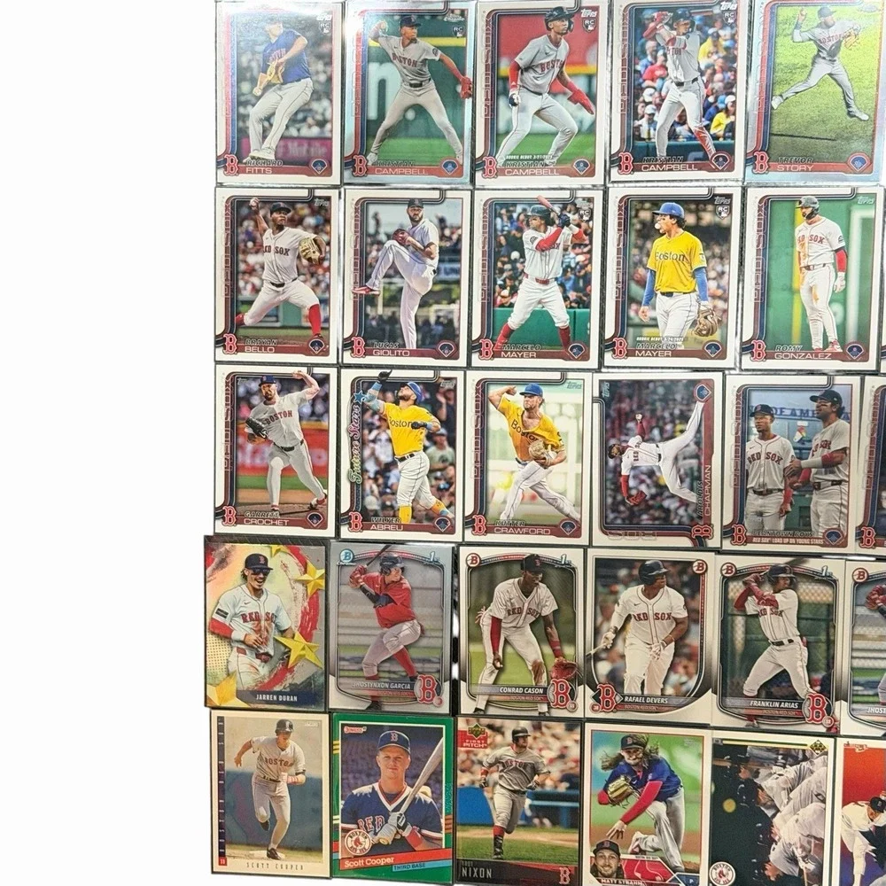 Boston Red Sox Card Lot (37) Mixed Years Topps Bowman Donruss Fleer MLB